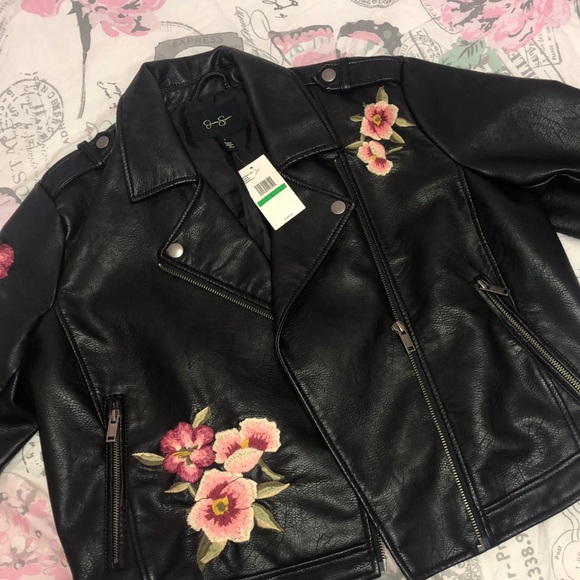 Jessica Simpson Black Leather Jacket 